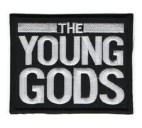 Hotrodspirit - Parche termoadhesivo, 10 x 8 cm, color negro | The Young Gods - Parche bordado oficial - 10 x 8 cm, diseño blanco sobre fondo negro, para coser o termopegar