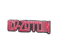 hotrodspirit Patch banda Hard Rock LED ZEPPELIN con texto rojo 11.5 x 3 cm escudo rectangular termoadhesiva para chaqueta cazadora