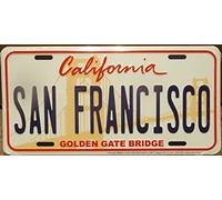 Hotrodspirit - Placa de matrícula de San Francisco, California, chapa de EE. UU. en relieve, licencia plana