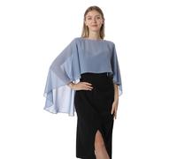 Hotshawl Capas de gasa para mujer, chales y echarpes para vestido de noche, capas para boda, Azul (Dusty Blue), Talla única