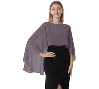 Hotshawl Capas de gasa para mujer, chales y echarpes para vestido de noche, capas para boda, Gris piedra, Talla única