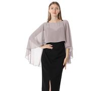 Hotshawl Capas de gasa para mujer, chales y echarpes para vestido de noche, capas para boda, Gris, Talla única