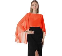 Hotshawl Capas de gasa para mujer, chales y echarpes para vestido de noche, capas para boda, Naranja, Talla única