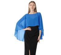 Hotshawl Capelets de gasa para mujer, chales y envolturas para vestido de noche, capas de boda, Azul, Talla única