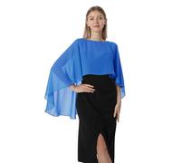 Hotshawl Cape001 Chal tipo Pashmina de gasa para mujer, Azul, One Size