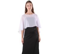 Hotshawl Cape001 Chal tipo Pashmina de gasa para mujer, blanco, One Size