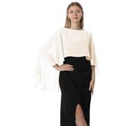 Hotshawl Capelets de gasa para mujer, chales y envolturas para vestido de noche, capas de boda, Champán pálido, Talla única