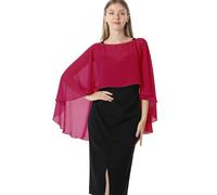 Hotshawl Capelets de gasa para mujer, chales y envolturas para vestido de noche, capas de boda, Rojo oscuro, Talla única