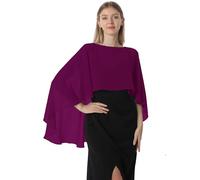 Hotshawl Capelets de gasa para mujer, chales y envolturas para vestido de noche, capas de boda, Fucsia, Talla única