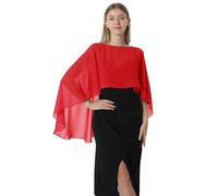 Hotshawl Cape001 Chal tipo Pashmina de gasa para mujer, Rojo, One Size
