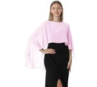 Hotshawl Cape001 Chal tipo Pashmina de gasa para mujer, Rosa, One Size