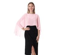 Hotshawl Cape001 Chal tipo Pashmina de gasa para mujer, Rosa, One Size