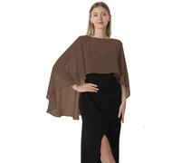 Hotshawl Cape001 Chal tipo Pashmina de gasa para mujer, Café, One Size