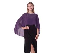Hotshawl Capelets de gasa para mujer, chales y envolturas para vestido de noche, capas de boda, Ciruela, Talla única