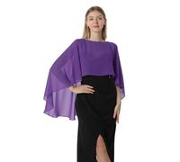 Hotshawl Capelets de gasa para mujer, chales y envolturas para vestido de noche, capas de boda, Púrpura, Talla única