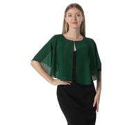 Hotshawl Capelets suaves capas chales y envolturas para vestido de gasa de encogimiento de hombros de la boda capa de cobertura - Verde - talla única