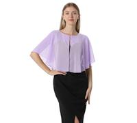 Hotshawl Capelets suaves capas chales y envolturas para vestido de gasa de encogimiento de hombros de la boda capa de cobertura - Morado - talla única