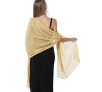Hotshawl Chal chal chal de gasa y chales suaves pashmina para vestidos de noche en ocasiones formales - Dorado - talla única