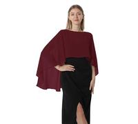 Hotshawl - Chal de Pashmina para mujer, granate, Talla única