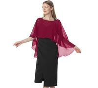 Hotshawl - Chal de Pashmina para mujer, rojo vino, Talla única