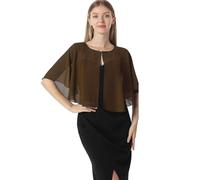 Hotshawl Chales y capelets suaves de gasa para vestido de noche, boda, capa de chal, accesorios para mujer estilo años 20, Marrón, Talla única