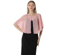 Chales y capelets suaves de gasa para vestido de noche, boda, capa de chal, accesorios para mujer estilo años 20, Rosa (Blush), Talla única