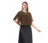 Hotshawl Chales y capelets suaves de gasa para vestido de noche, boda, capa de chal, accesorios para mujer estilo años 20, Marrón, Talla única