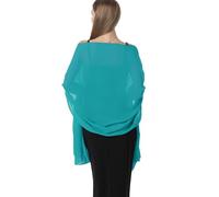 Hotshawl Chales y pañuelos de gasa para vestidos de noche de mujer, elegante bufanda suave, bufanda de novia, estola de boda., Turquesa, Talla única