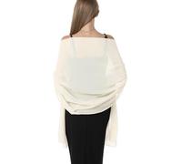Hotshawl Chales y pañuelos de gasa para vestidos de noche de mujer, elegante bufanda suave, bufanda de novia, estola de boda., Champán pálido, Talla única