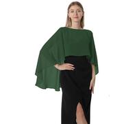Hotshawl Chiffon Cape001 Chal de Pashmina, Verde Musgo, Talla nica para Mujer