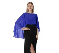Hotshawl Manteleta de gasa para mujer, chales y envolturas para vestido de noche, capas de boda, Azul Real, Talla única