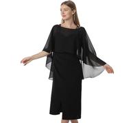 Hotshawl Manteleta de gasa para mujer, chales y envolturas para vestido de noche, capas de boda, Negro -, Talla única