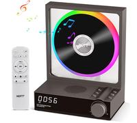 HOTT Reproductor de CD portátil con mando a distancia, Bluetooth 5.3, reproductor de CD de escritorio con luces RGB, reproductor de CD portátil con altavoces HiFi, compatible con tarjeta TF,