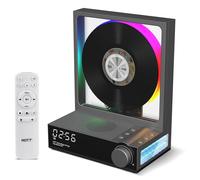 HOTT Reproductor de CD portátil con mando a distancia, reproductor de CD de escritorio Bluetooth 5.3 con luces RGB, reproductor de CD con altavoces HiFi, compatible con tarjeta TF, transcripción
