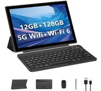 HOTTABLET Nueva tableta 2023 de 10 pulgadas, tabletas Android 13, 12 GB de RAM, 128 GB ROM, tableta de computadora con teclado, pantalla IPS, WiFi 6 de 2.4 G/5G, tableta Bluetooth 5.0, tableta de