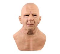 HOTTERCOS Máscara realista de hombre viejo calvo, máscara facial humen, máscara de cabeza completa, máscara de Halloween, accesorios de disfraz
