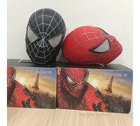 Hottoys Marvel 1:1 Máscara de Tobey 3D para Cosplay, Máscara Facial con Lentes Desmontables, Disfraz, Casco, Regalo de Halloween, Adorno, Juguete V2 Spider-Man Black