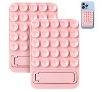 HOTUT 2 Ventosa para Teléfono Móvil con Diseño de Soporte de Escritorio, Paquetes de Ventosas de Silicona para Todos Los Modelos de Teléfonos Móviles, Ventosa de Silicona de un Lado (Rosa)