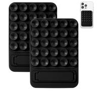 HOTUT 2 Ventosa para Teléfono Móvil con Diseño de Soporte de Escritorio, Paquetes de Ventosas de Silicona para Todos Los Modelos de Teléfonos Móviles, Ventosa de Silicona de un Lado (Negro)