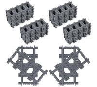 HOTUT 32 Piezas Vías de Tren Rieles de la Ciudad, City c Rieles, Vías Rectas, Accesorio para Sets de Trenes de Juguete, Set Compatible con el Líder del Mercado Juego Construcción para Niños y Niñas