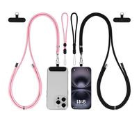 HOTUT 4 Piezas Cordon para Movil Universal, con 4 Phone Lanyard Parcheas, Correa Cruzada para el Cuello y Muñeca, Cuerda para Movil Ajustable, Compatible con Mayoría de Las Fundas de Teléfono