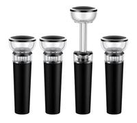 HOTUT 4 Tapones de Vino, Bomba de vacío para Vino, tapón para Botellas, Bomba vacio, corchos, tapón Reutilizable, Mantiene el Fresco, Materiales TPE y acrílicos