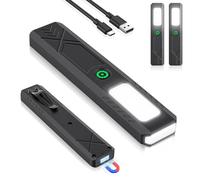 HOTUT Antorcha EDC plana, linterna LED recargable USB C con COB con base magnética y clip de hebilla adecuada, 450 Lumenes, 6 Modos de Luz, para mantenimiento, camping, senderismo, DIY, Emergencia