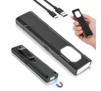 HOTUT Antorcha EDC plana, linterna LED recargable USB C con COB con base magnética y clip de hebilla adecuada, 450 Lumenes, 5 Modos de Luz, para mantenimiento, camping, senderismo, DIY, Emergencia