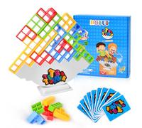 HOTUT Bloques de Tetris, 16pcs Juguete de Apilamiento y Equilibrio, Torre Apilable, Tower Balance Blocks, Bloques de Construcción Rusos