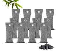 HOTUT Bolsa de Carbón Activo De Bambú, 12x75g Paquetes de Bolsa Purificadora de Aire de Carbón Activado, Desodorización y Deshumidificación para Coche, Baño, Clóset de Mascotas, Zapatos