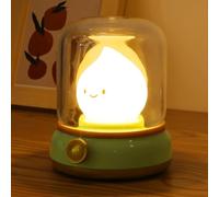 HOTUT Bonita lámpara de queroseno para niños, Recargable Lindo Luz de Noche con modo cálido y modo vela, 2 Modos, luz de llama de silicona ámbar Kawaii, Regulable, Regalo para Niñas y Niños