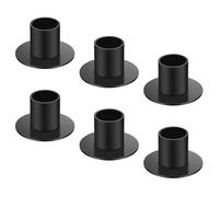 HOTUT Candelabros de Metal, 6 Piezas Vintage Candelabros para Velas, Candelero Redondo, Candle Holder para Bodas, Festivales, Fiestas, Decoraciones de Mesa, Negro