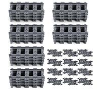 HOTUT City Vías para Tren de Juguete,60pcs Vías de Tren,Vías de Tren Rieles de la Ciudad Rieles de Bloques de Construcción de Ciudad,Compatible con Todas Las Grandes Marcas,Juguetes de Construcción