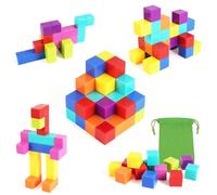 HOTUT Construcciones Magnéticas para Niños 32 Piezas, Bloques de Construcción Magnéticos de Apilar para Niños, Cubos Magnéticos 3D, Juguetes Sensoriales y Montessori para 3+ Niños y Niñas de Años